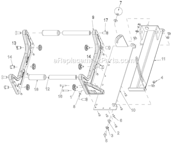 Main Carrier Assembly Diagram and Parts List for BD1272  Barranca Diamond Chop Saw